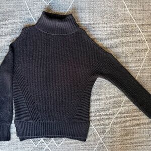 Black Ribbed Turtleneck Sweater
